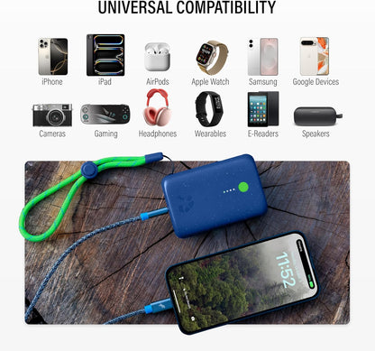 Nimble Champ Portable Charger, 10,000mAh Power Bank Fast Charging, 20W Dual USB-C Battery Pack with Cable, Travel Essential Power Bank for iPhone Laptops Galaxy Tablet Pixel iPad Macbook Kindle Airpod