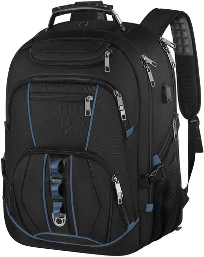 Laptop Backpack, Blue, 55L Capacity, TSA Approved, Multipurpose, Convenient USB Port, Comfortable Back Design, Durable Polyester Fabric