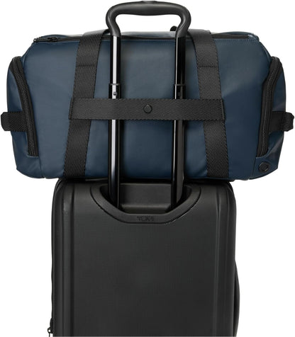 TUMI - Alpha Bravo Mason Duffel - Men's Weekender, Gym and Overnight Travel Bag - Fits Up To 15" Laptop - 11.0" X 19.5" X 10.3" - Navy Coated Canvas