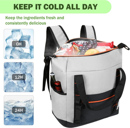 Tirrinia Cooler Backpack Waterproof Insulated for Men & Women,36 Cans Soft Leakproof Cooler Backpack, Portable Cooler for Camping, Beach, Fishing, Picnic, Travel, Outdoor