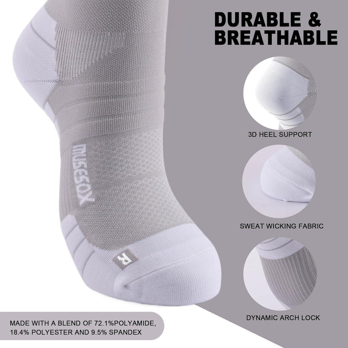 Compression Socks for Women and Men,Knee High 15-20mmHg Graduated Circulation(3 Pairs) for Nurses,Pregnant,Travel