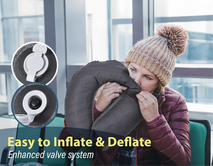 TREKOLOGY Inflatable Neck Pillow for Traveling - Inflatable Travel Pillow for Airplanes - Neck Air Pillow, Blow Up Travel Pillows for Neck Support