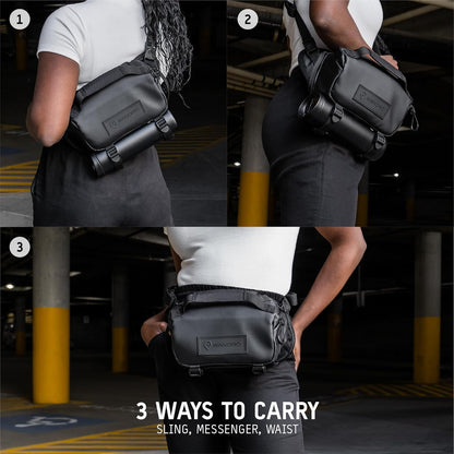 WANDRD ROGUE V1 3L Sling: Compact Camera Sling and Crossbody Bag with Fast Access, 3-Way Carry– Lightweight Everyday Bag Great for Travel, Photography, and Daily Use (Aegean Blue)