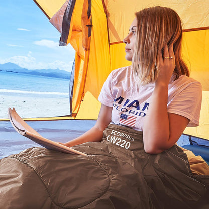 ECOOPRO Warm Weather Sleeping Bag - Portable, Waterproof, Compact Lightweight, Comfort with Compression Sack - Great for Outdoor Camping, Backpacking & Hiking-83 L x 30" W Fits Adults