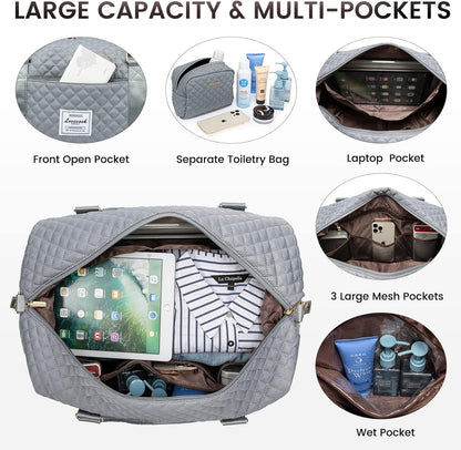 LOVEVOOK Travel Duffle Bag,Weekender Bags for Women with Shoe Compartment，Carry on Overnight Bag with Toiletry Bag,Gym Duffel Bag with Wet Pocket, Hospital Bags for Labor and Delivery