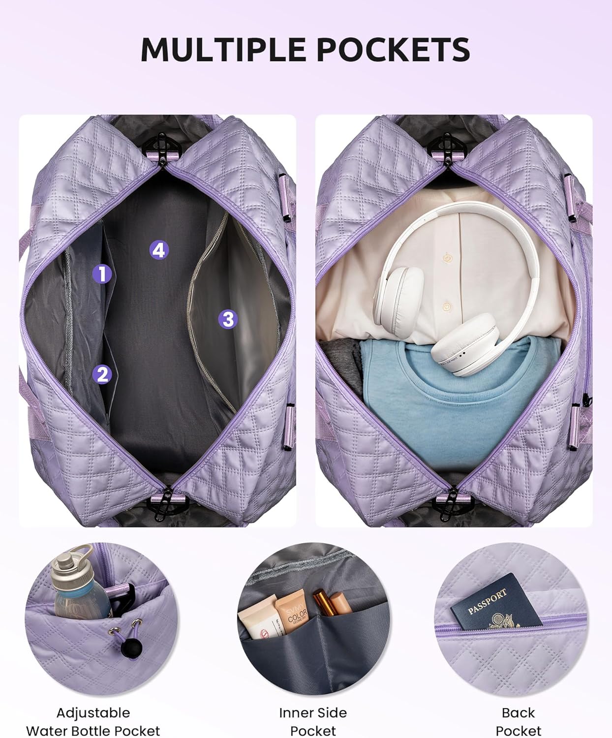 College Roommate Gifts, Teen Girls Gift Ideas-Girl Initial Travel Bags with Shoe Compartment, Personalized Weekender Bag, Overnight Bag for Women, Travel Bag with Makeup Bag (Letter Y)