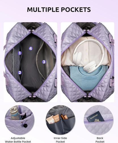 College Roommate Gifts, Teen Girls Gift Ideas-Girl Initial Travel Bags with Shoe Compartment, Personalized Weekender Bag, Overnight Bag for Women, Travel Bag with Makeup Bag (Letter Y)