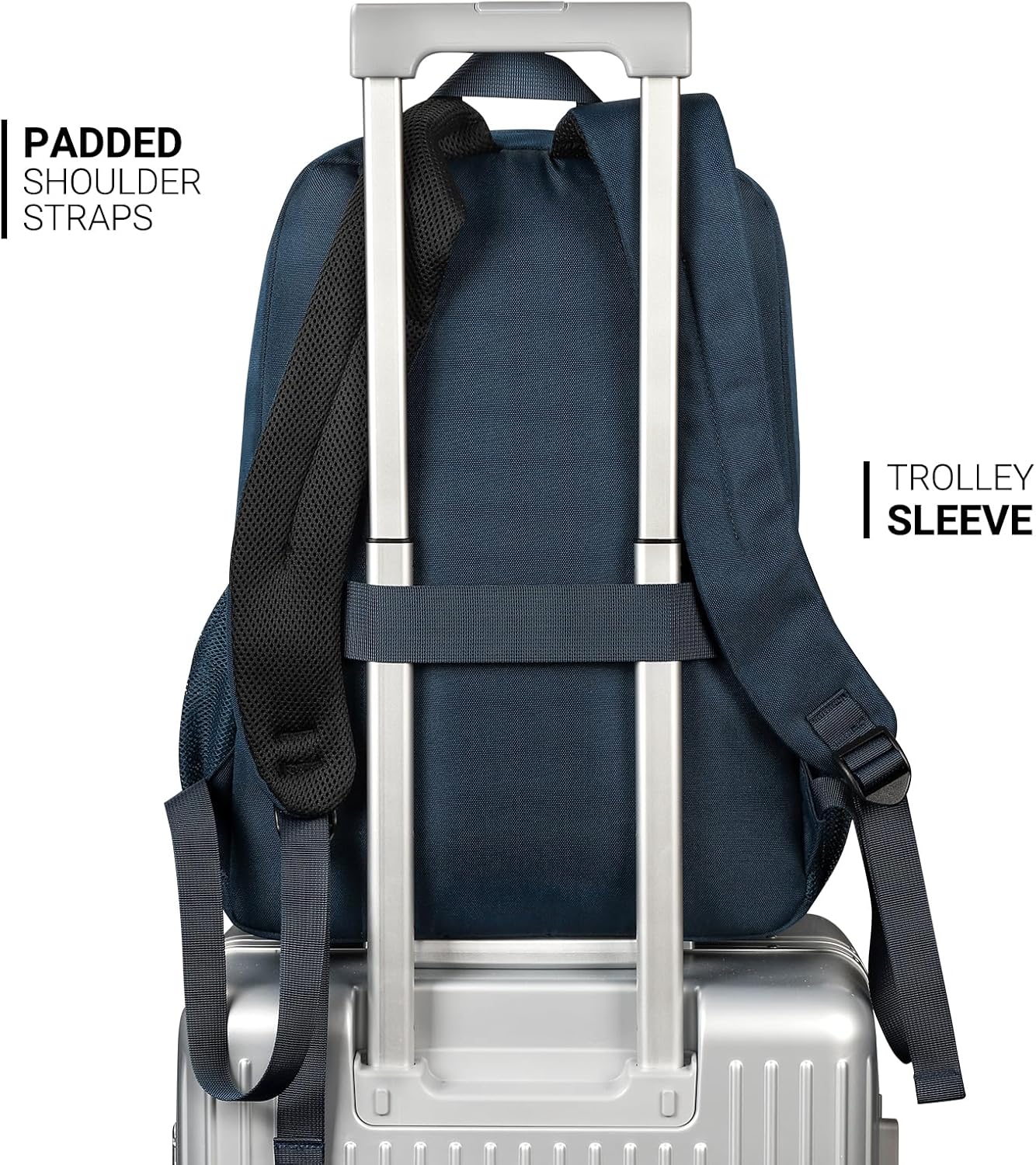 ZORFIN 26L Backpack for College, and Travel: Water Resistant Bookbag - Steel blue