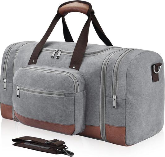 Dimayar Expandable Duffle Bag for Men, 50L Large-Capacity Weekender, Water-Resistant Mens Duffle Bags for Traveling, Lightweight & Durable Overnight Carry-On, Versatile Gym and Travel Bag