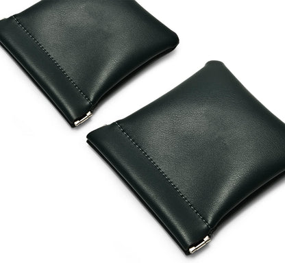 PU Leather Jewelry Travel Bag Leather Jewelry Pouch Christmas,Wedding Party Favor Gift Bag (L, Dark Green)