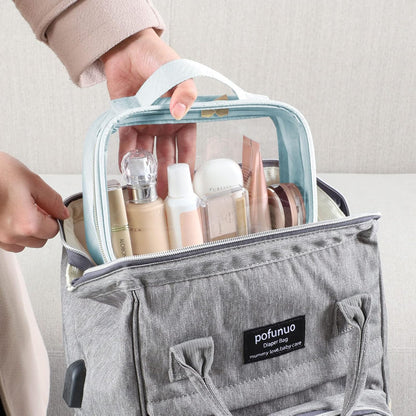 PACKISM TSA Approved Toiletry Bag, 3 Pack Clear Makeup Bags with Handle Large Opening, Clear Toiletry Bags Fit Carry-on Travel Essentials, Quart-sized Travel Bags for Toiletries, Multicolor