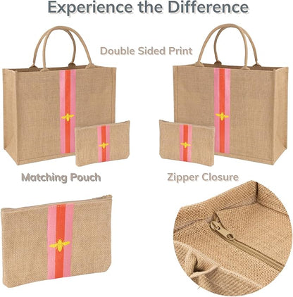 Large Beach Bag Jute Woven Tote - Image 2