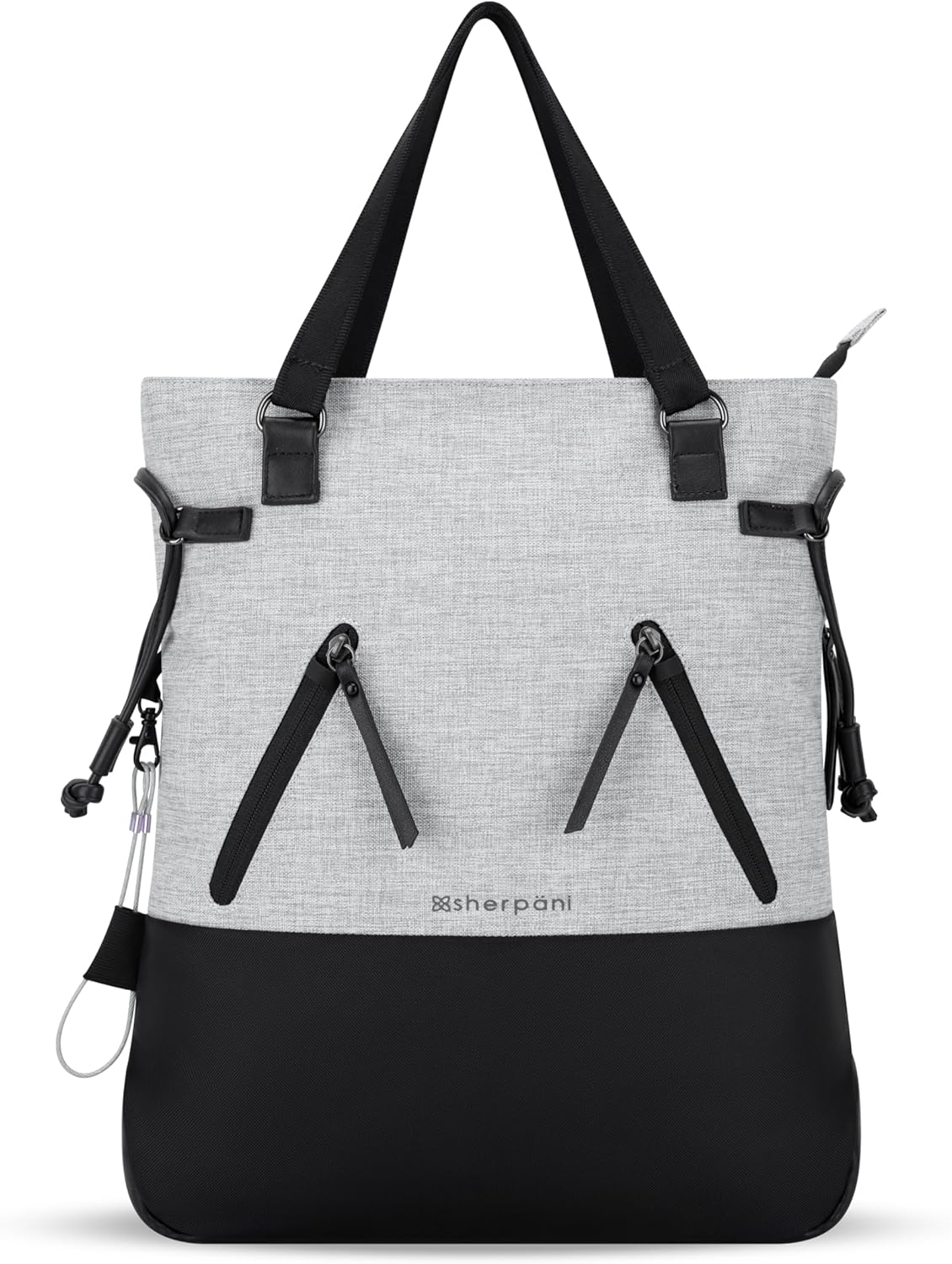 Sherpani Tempest, Anti Theft Convertible Backpack Tote, 14L Travel Backpack, Travel Gifts for Women, Handbags, RFID Protection, Metal Hardware, Fits 15” Laptop (No Sleeve) (Sterling)