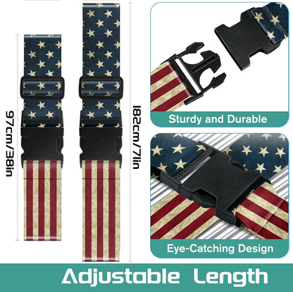 Slohif Luggage Straps for Suitcases Travel Belt Accessories Luggage Connector Identifiers Over Handle with Buckle Unique Nylon Adjustable Strap for Sleeping Bag Car Seat Flag(2 Pack)