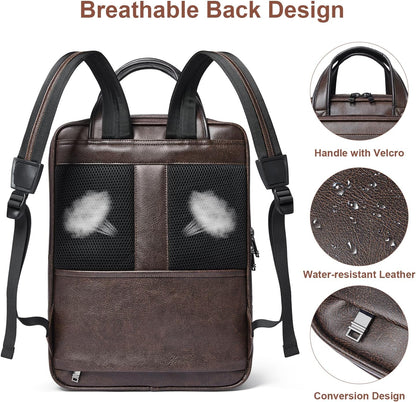 Shrrie 15.6" Laptop Backpack,Business Work Backpack Briefcase,Durable Computer Backpack for Office,Travel,College,Two-toned Coffee