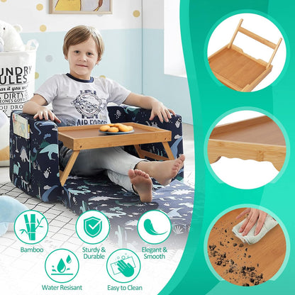Artmeer Bed Tray Table with Folding Legs,Bamboo Breakfast in Bed for TV Table, Laptop Computer Tray,Eating,Snack Tray(Bamboo) Extra-Large Size