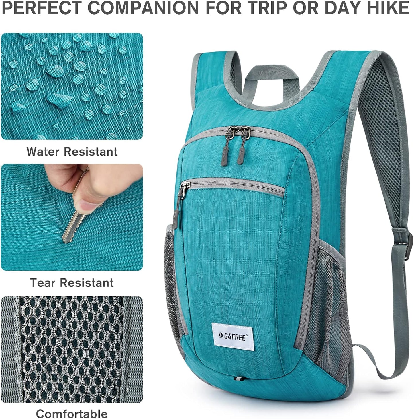 G4Free 10L/15L Hiking Backpack Lightweight Packable Hiking Daypack Small Travel Outdoor Foldable Shoulder Bag