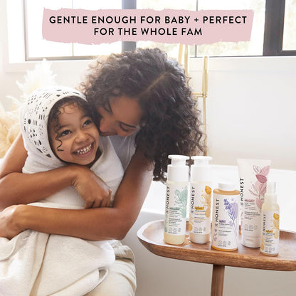 The Honest Company 2-in-1 Cleansing Shampoo + Body Wash | Gentle for Baby | Naturally Derived, Tear-free, Hypoallergenic | Sweet Almond Nourish, 18 fl oz