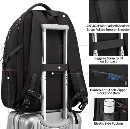 Travel Laptop Backpack, 18.4 inch Extra Large Backpack for Men and Women, 45L Capacity Business Computer Back Pack (Black, 18.4 Inch)