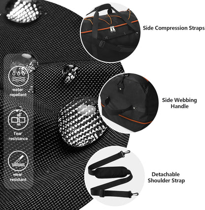 CONTAIL 32" Soft-Sided Rolling Duffle Bag with 2 Wheels,Expandable from 110L to 140L, Foldable Travel Duffel with Multiple Compartments,Black-orange