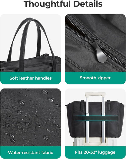 BAGSMART Tote Bag for Women with Compartments, Work Tote Bag with Zipper Women Purse Crossbody Shoulder Handbag with Strap