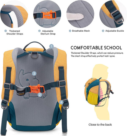 MOUNTAINTOP 8L Kids Backpack,Toddler Backpack Travel Daypack with Chest Strap,Small Backpack for Preschool and Kindergarten