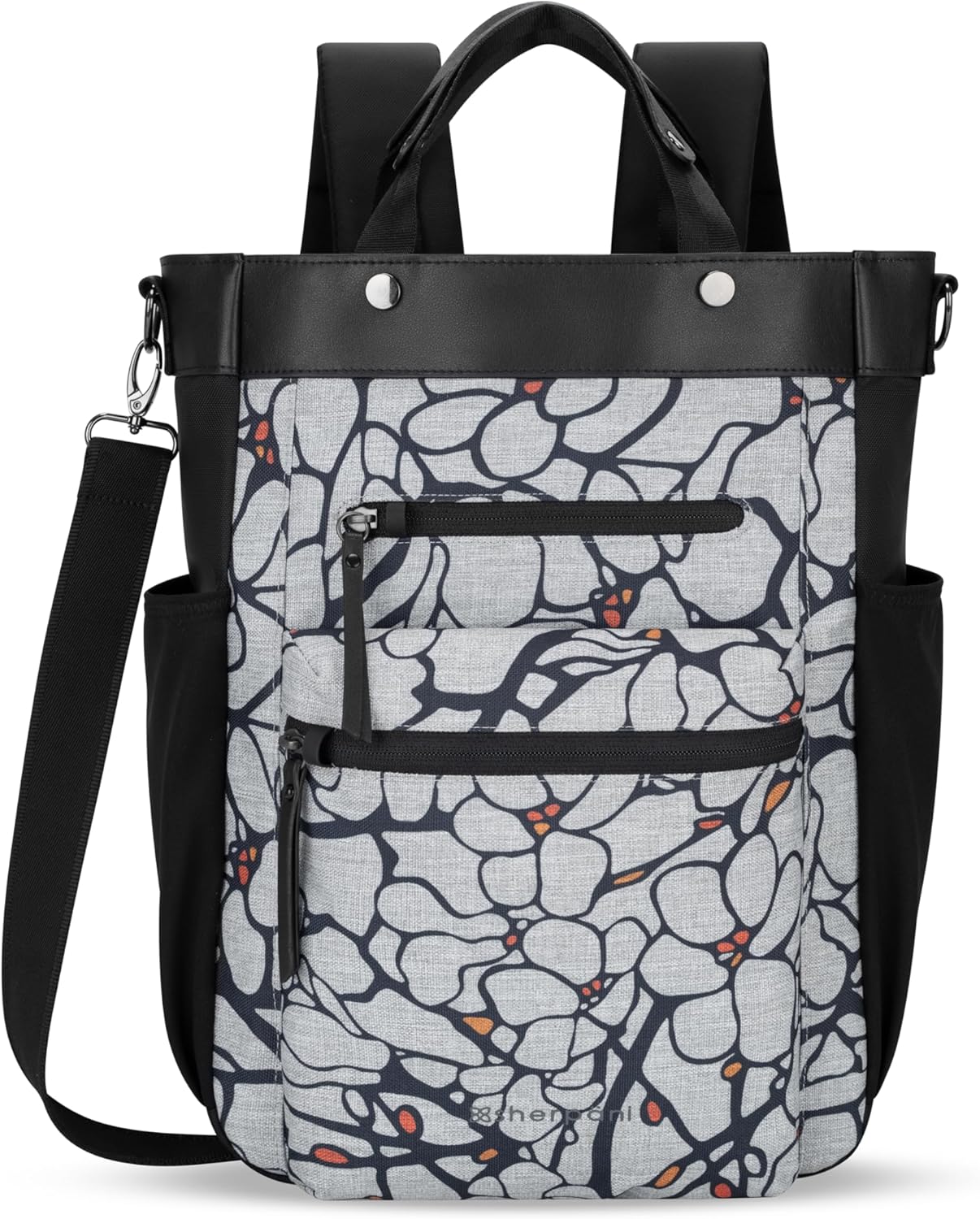 Sherpani Soleil, Anti Theft Convertible Backpack, 3 in 1 Tote Bag, Crossbody Bag, Cross Body Purse, 18L Travel Backpack for Women, RFID Protection, Metal Hardware Fits 13” Laptop (Sakura Pro)