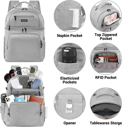 Insulated Cooler Backpack,Double Deck Leakproof Cooler Bag,Insulated Backpack Cooler Lunch Backpack for Men Women