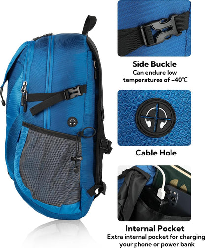 WATERFLY Lightweight Packable Hiking Backpack: 30L Foldable Travel Daypack Ultralight Camping Day Pack for Woman Man