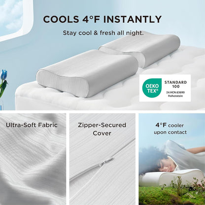 Bedsure Cervical Neck Support Pillow for Sleeping, Ergonomic Odorless Memory Foam Cervical Contour Orthopedic Pillow for Neck Pain Relief, for Side, Back, Stomach Sleeper