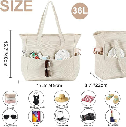 Waterproof Beach Tote Pool Bags for Women Ladies Extra Large Gym Tote Carry On Bag With Wet Compartment for Weekender Travel
