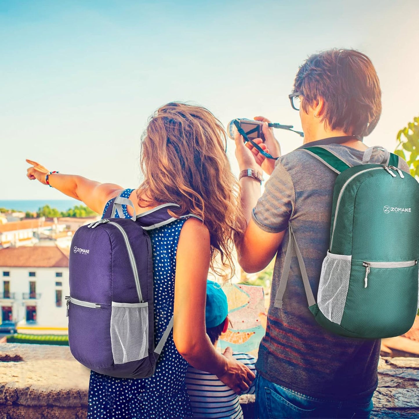 ZOMAKE Ultra Lightweight Hiking Backpack 20L, Packable Small Backpacks Water Resistant Daypack for Women Men(Purple)