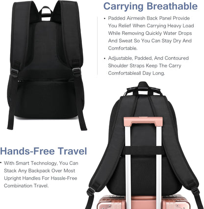 Boavan Laptop Backpack for men, 15.6 inch Laptop Bag with USB Port, Waterproof Travel Work Backpack Purse, Anti-Theft Teacher Nurse Doctor Casual Bookbags Office Business backpack，Deep Orange Black