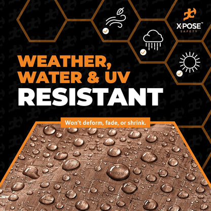 Multipurpose Protective Cover Brown Poly Tarp 10' x 18' - Durable, Water Resistant, Weather Resistant - 5 Mil Thick Polyethylene - by Xpose Safety