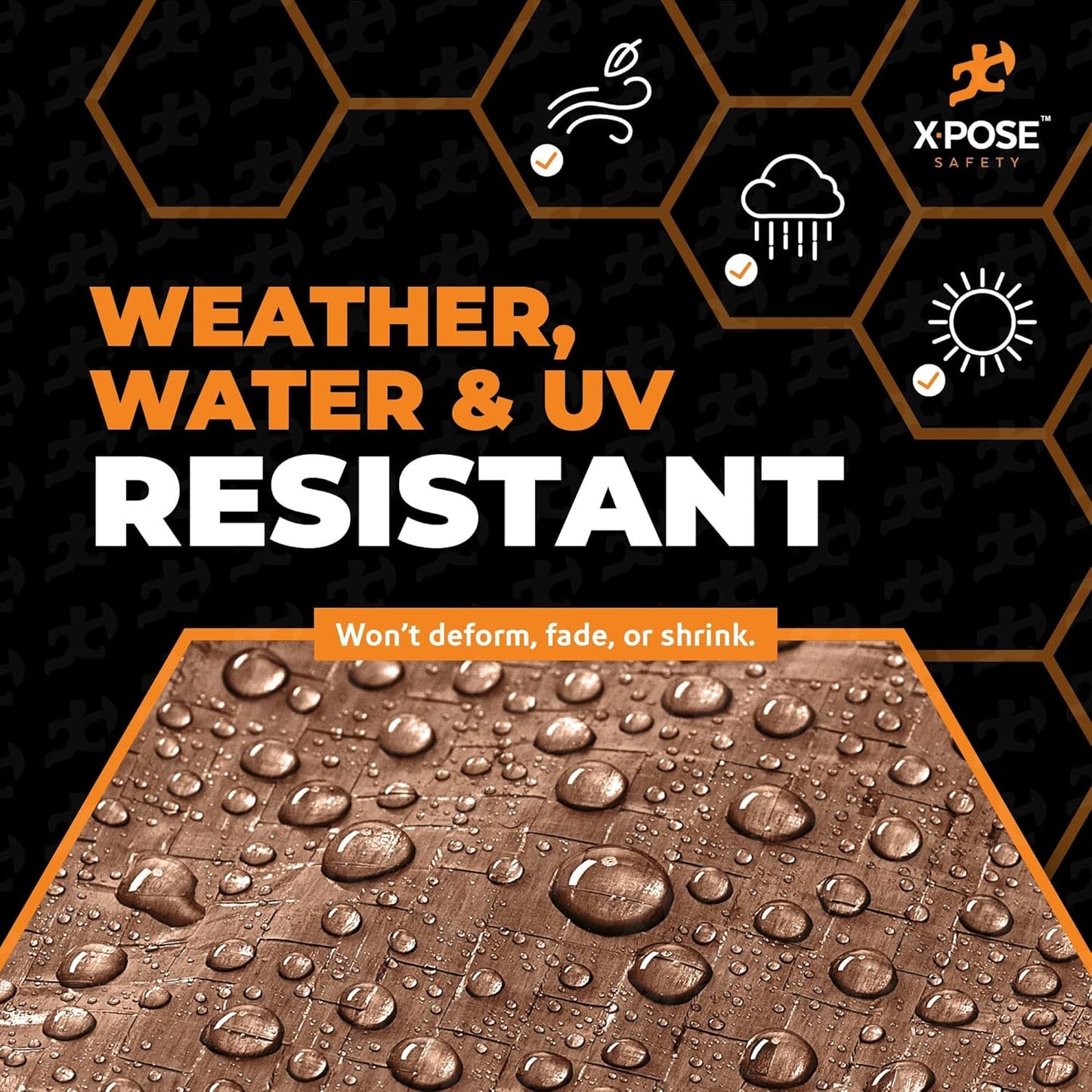 Multipurpose Protective Cover Brown Poly Tarp 6' x 8' - Durable, Water Resistant, Weather Resistant - 5 Mil Thick Polyethylene - by Xpose Safety