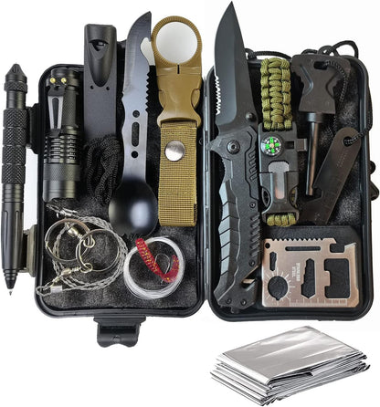 Outdoor Camping Survival Gear and Equipment, Survival Kits Fishing Hunting, Birthday Gifts for Men Dad Him Husband Boyfriend Teen Boy Camping Hiking