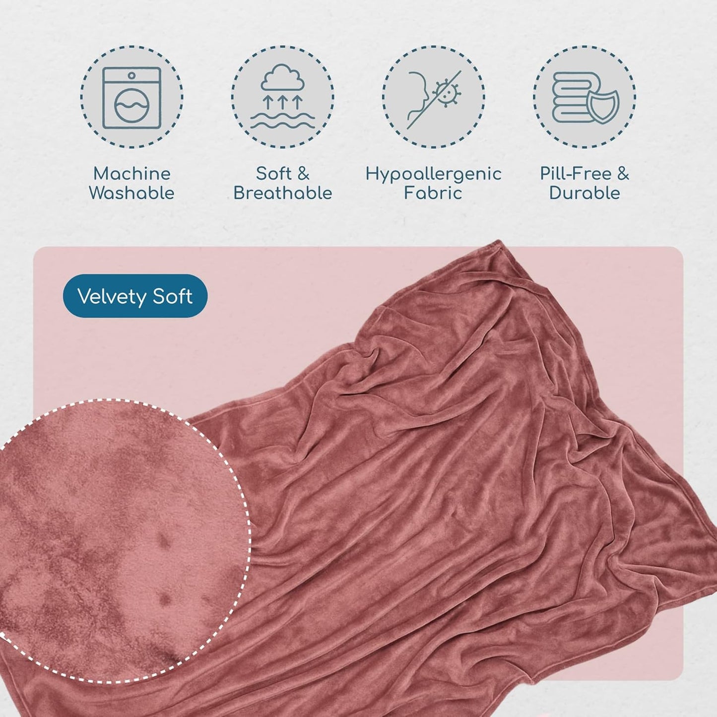 Resty 65"x40" Traveling Airplane Blanket, Pink – Lightweight, Velvety Soft Blanket That Becomes a Travel Pillow – Must-Have Comfort for Planes & Road Trips – Travel Essentials for Women & Men