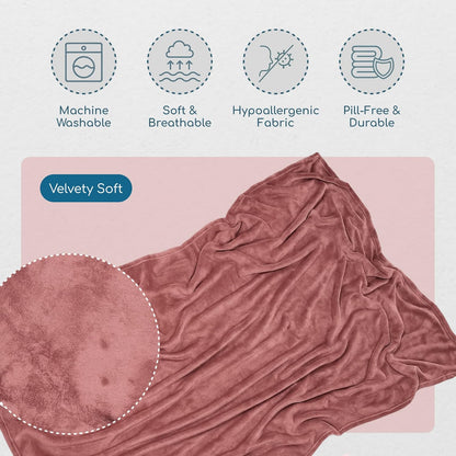 Resty 65"x40" Traveling Airplane Blanket, Pink – Lightweight, Velvety Soft Blanket That Becomes a Travel Pillow – Must-Have Comfort for Planes & Road Trips – Travel Essentials for Women & Men