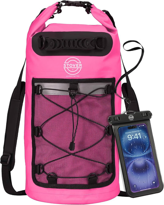 STOVER 5/10/25/30/40/55L Waterproof Backpack- Floating Dry Bag for Kayaking, Travel, Beach, Hiking, & Camping, Men/Women