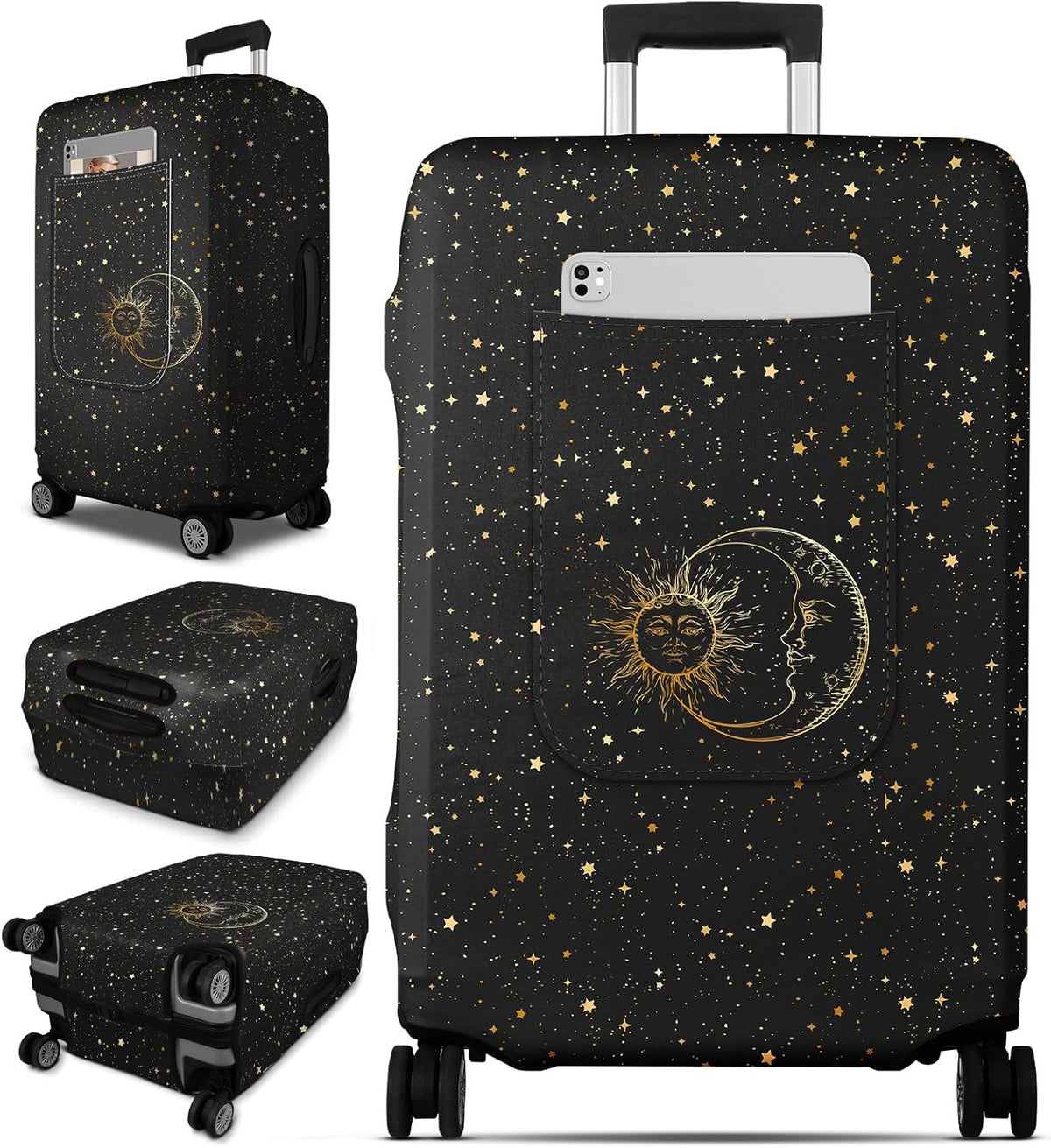 Slohif Luggage Cover for Suitcase Tsa Approved Protector - Luggage Sleeve Large Suit Case Cover Travel Stretch Baggage Case Protective Washable Fit 28-30 Inch Sun L