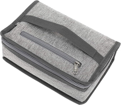 FlowFly Small Insulated Lunch box Portable Soft Bag Mini Cooler Thermal Meal Tote Kit with Handle for Work & School, Heather Grey