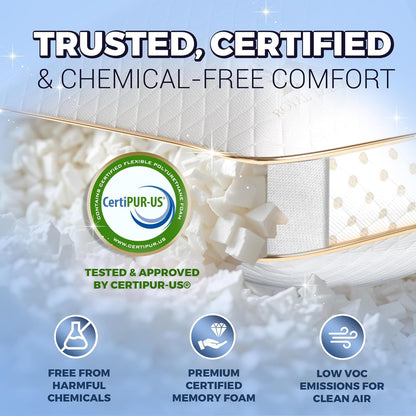 Royal Therapy King Memory Foam Pillows 2-Pack - Shredded Memory Foam Pillow for All Sleep Positions - Medium Firm Pillow with Adjustable Loft, Bamboo Rayon Cover, CertiPUR-US, Oeko-TEX Certified