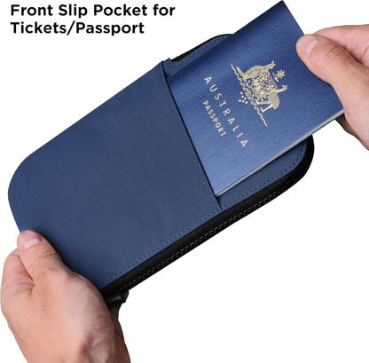 ALPAKA Zip Travel Wallet - Store Your Travel Accessories Efficiently - 3 Internal Pockets For Your Passport and More - 2 Card Slots - Made From Recycled and RFID-Protective Material