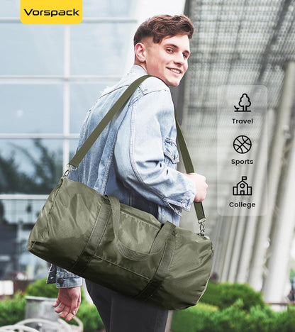 Vorspack Duffel Bag 20-24-28 Inches Foldable Gym Bag for Men Women Duffle Bag Lightweight with Inner Pocket for Travel Sports