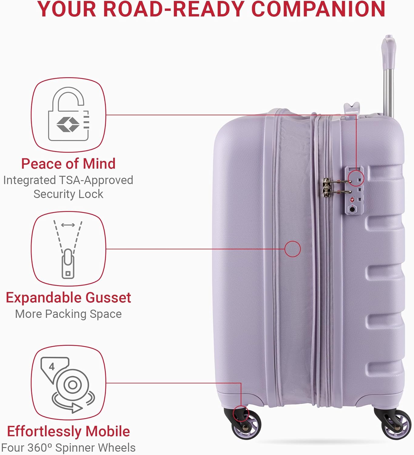 SwissGear 7366 Hardside Expandable Luggage with Spinner Wheels, Evening Haze, Carry-On 19-Inch