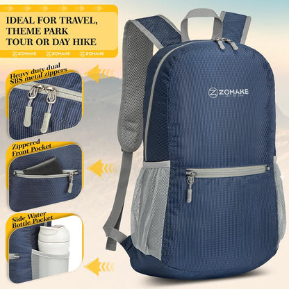 ZOMAKE Ultra Lightweight Hiking Backpack 20L - Packable Small Backpacks Water Resistant Daypack for Women Men(Royal Blue)