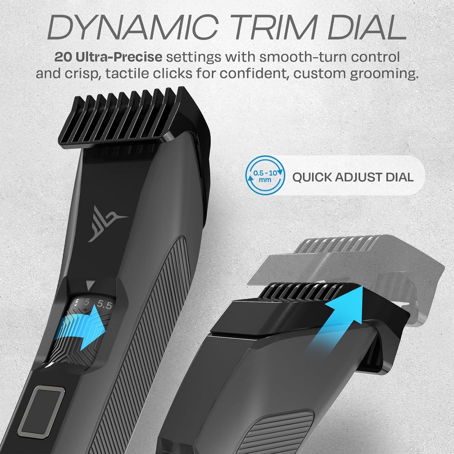 HUMMINGBIRD MK14 BeardMaster – Premium Beard Trimmer for Men, Precision Dial, Adjustable 20 Length Settings, Stainless Steel T-Blade, Cordless USB-C Rechargeable, Waterproof, LED Display, Travel Case