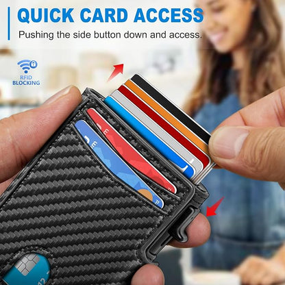 Men Wallet, with Money Clip Coins Pocket ID Window, Slim Front Pocket RFID - Image 5