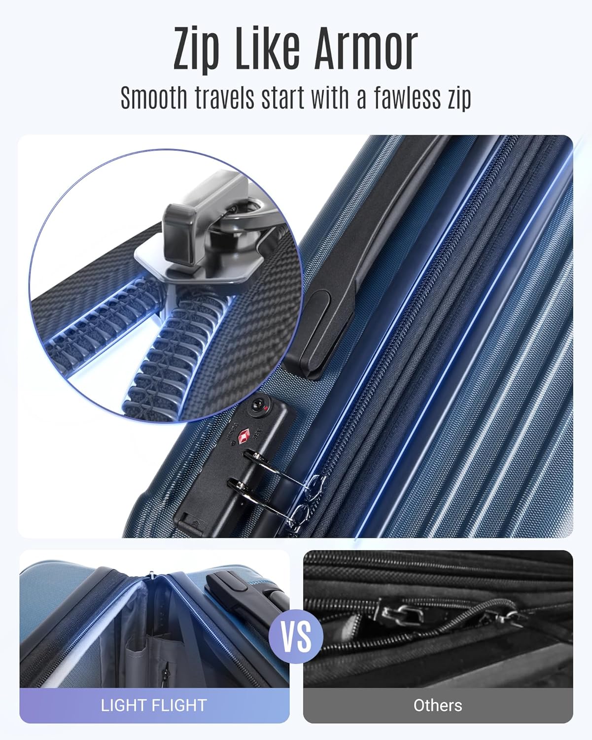 LIGHT FLIGHT Luggage Sets, Durable Hard Shell 3 Piece Set Suitcase with Spinner Wheels, Hardside Lightweight Luggage set with TSA Lock, Large Travel Luggage Set (20" 24" 28"), Rouge Dust