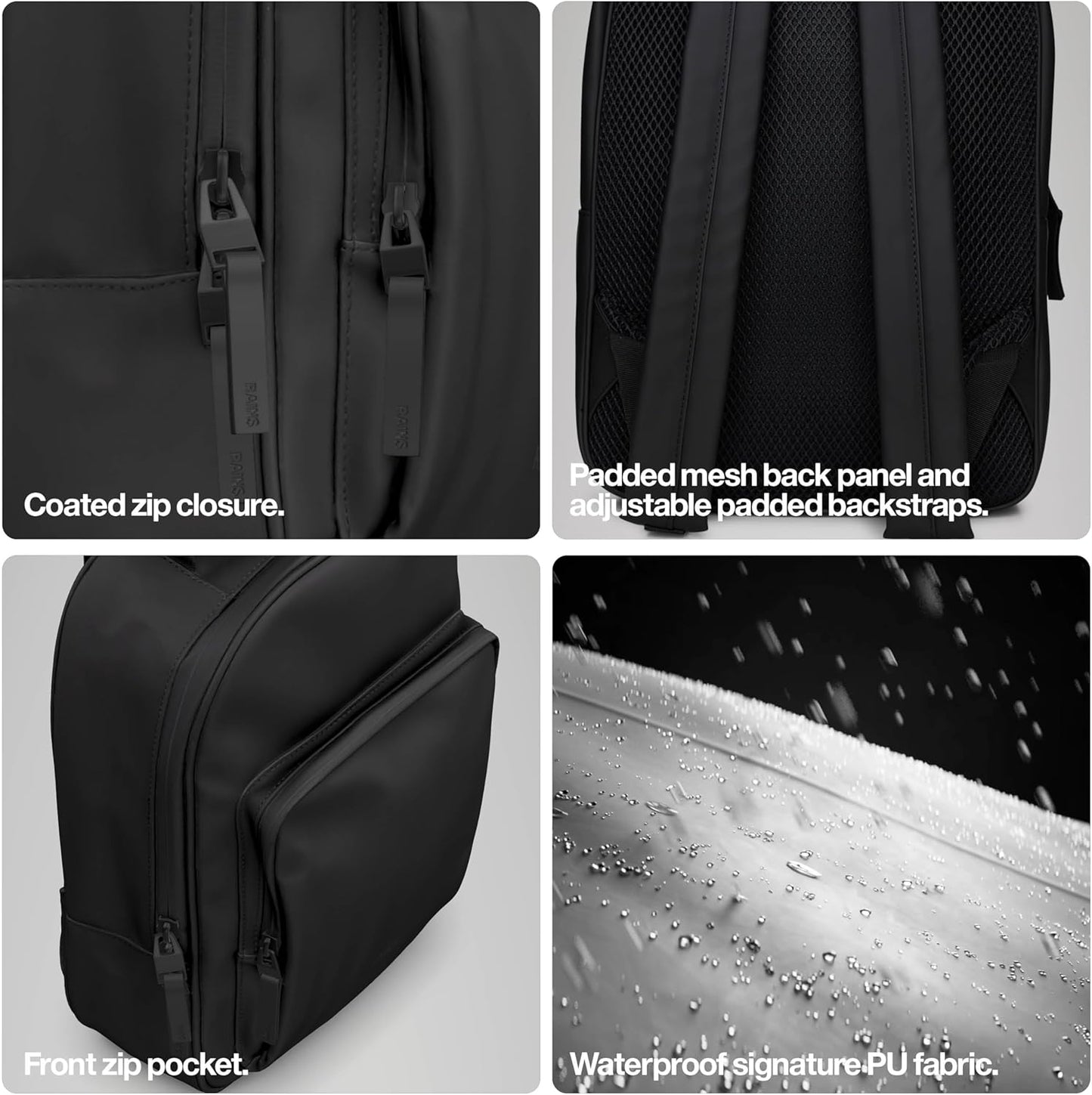 RAINS Large Book Daypack, Backpack, Laptop Bag, Waterproof, 2 Year Warranty, Green